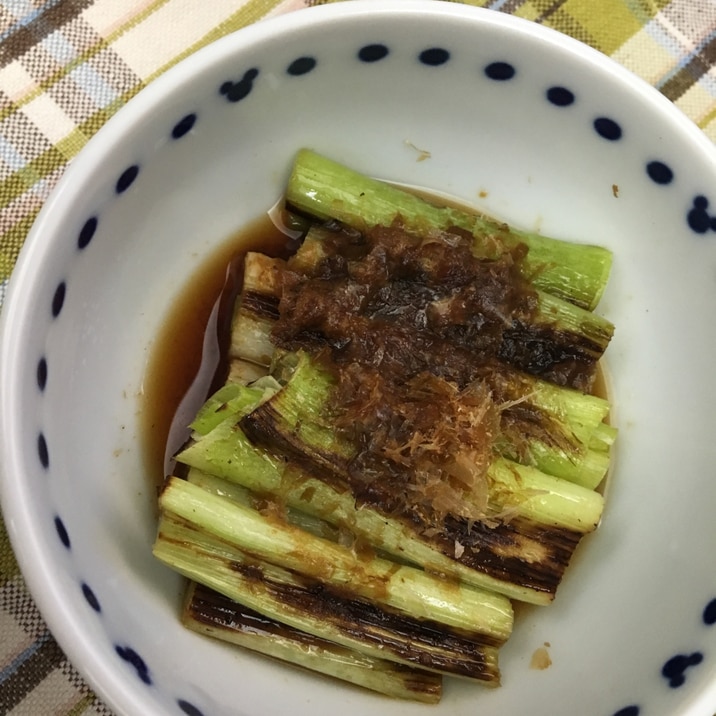 簡単おつまみ☆焼き九条ねぎのおかかポン酢